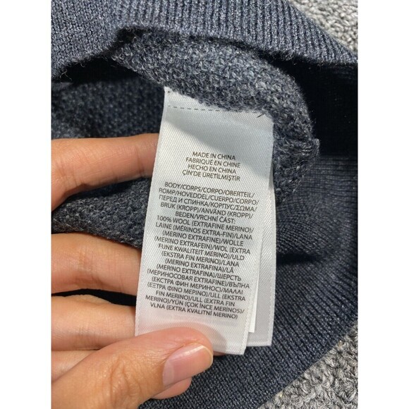 Polo Ralph Lauren Sweater Mens Large Gray Pullover Sweatshirt Jacket 100% Wool - Picture 10 of 12